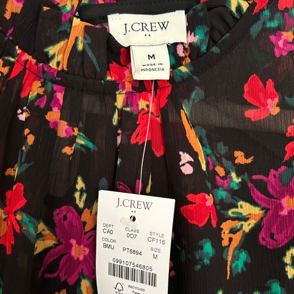 J. Crew Black Floral Blouse - Picture 5 of 6
